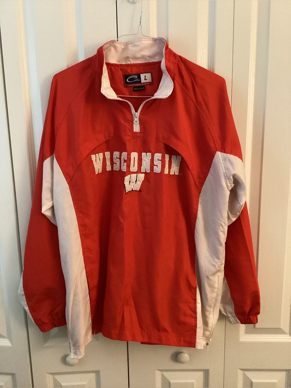 Vintage Wisconsin Badgers Quarter Zip Pullover Windbreaker Mens Large
